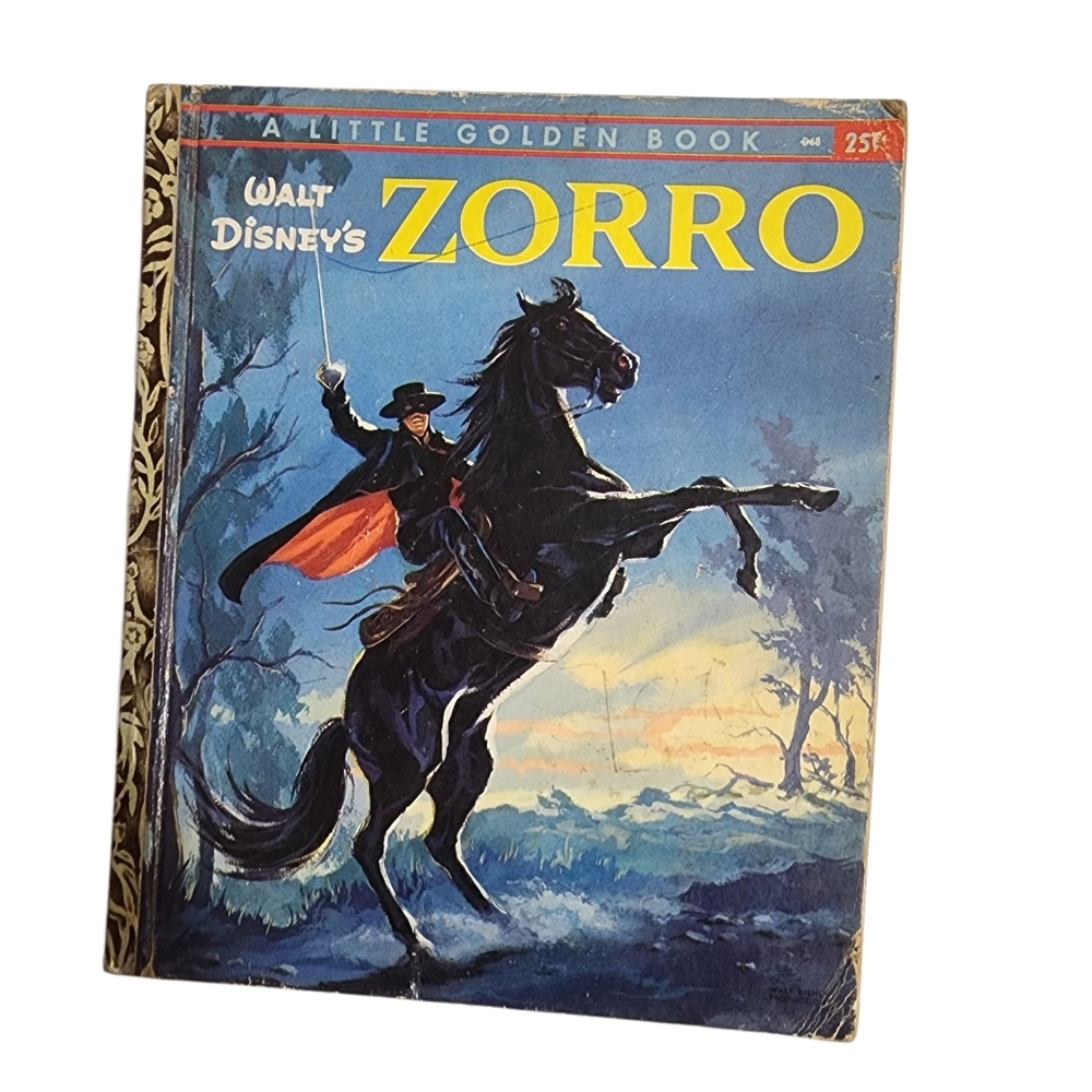 Vintage Walt Disney's Zorro Little Golden Book - 1958 1st Edition.